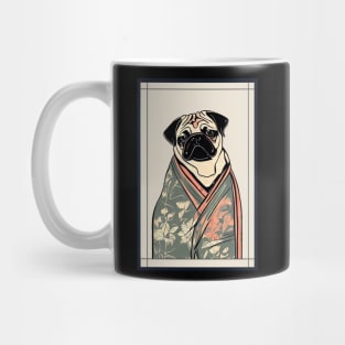 Pug Japanese with kimono vintage Mug